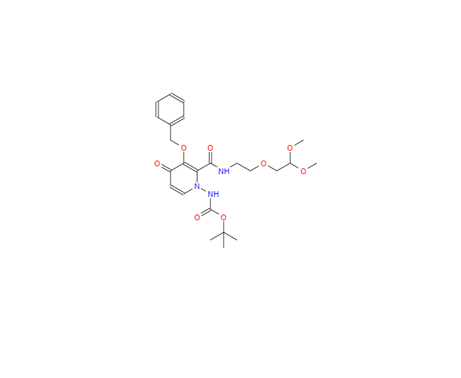 CAS：2136287-61-9，N-[2-[[[[2-(2,2-二甲氧基乙氧基)乙基]氨基]羰基]-4-氧代-3-(苯基甲氧基)-1(4H)-吡啶基]-氨基甲酸1,1-二甲基乙基酯